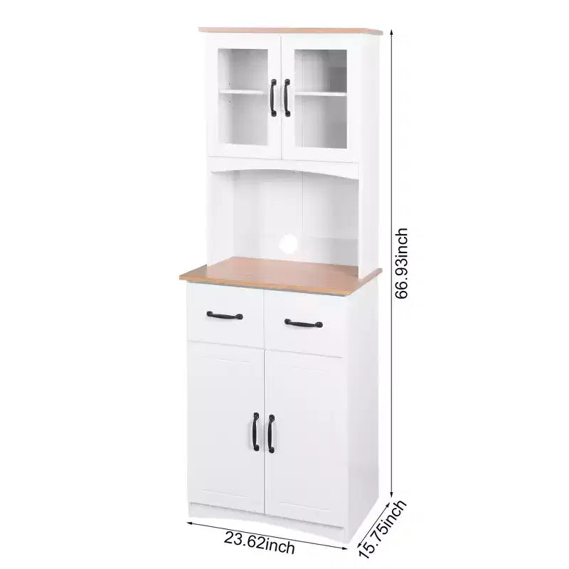 Bahut en bois, Meuble de rangement avec 4 portes et 2 tiroirs, Commode de rangement pour Salon, Salle à manger, Cuisine