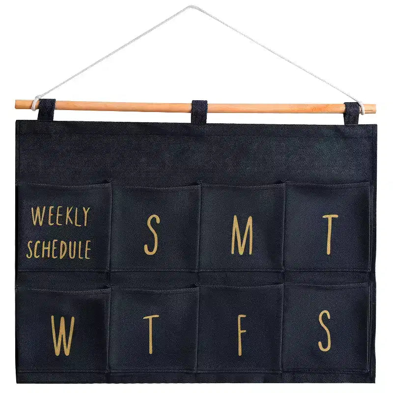 Garnen Wall organizer, Wall Pocket Weekly Planner, Wall Storage Organizer, 8 Pockets Hanging for To-Do List Pocket Chart Daily Schedule Planner, Gray