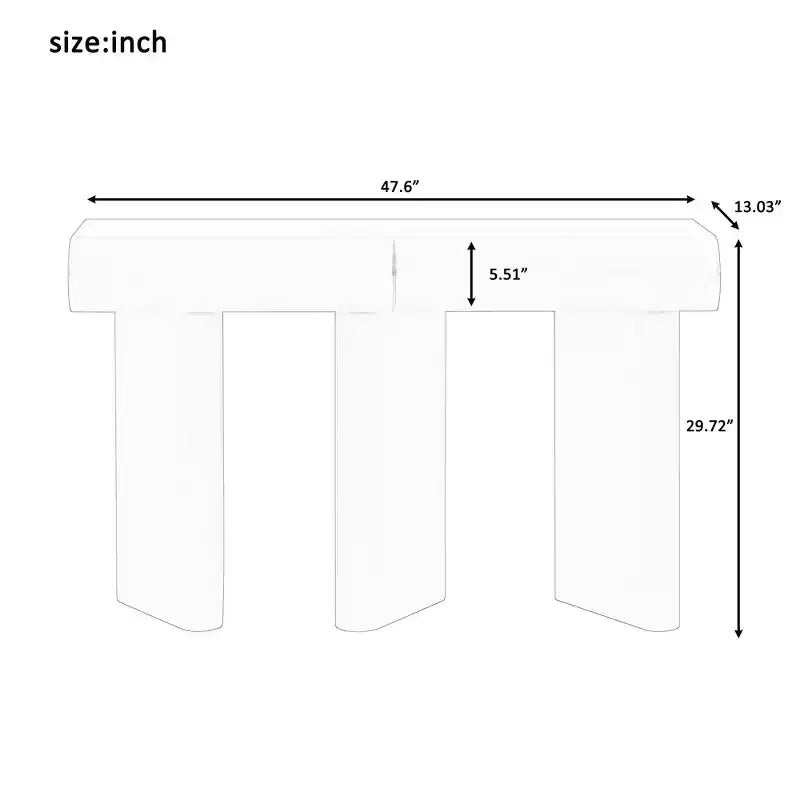 Table d'entrée étroite moderne avec tiroir incurvé et pied géométrique, console gain de place pour couloir, salon, chambre, petits appartements, hall d'entrée