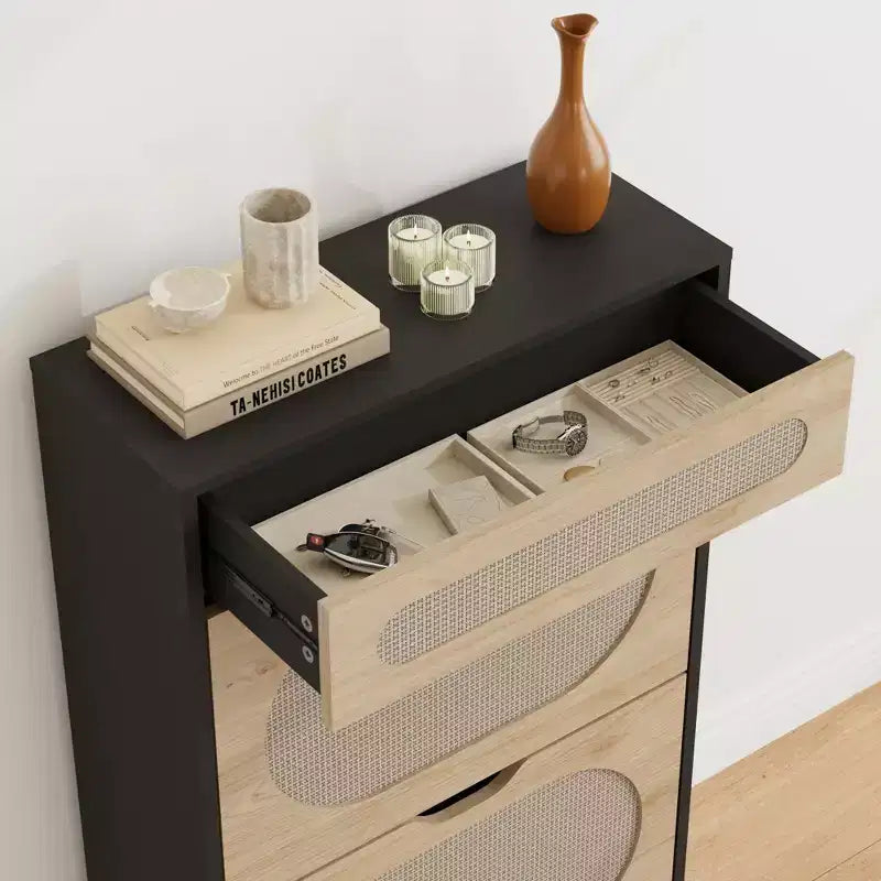 Meuble à chaussures avec 2 tiroirs basculants et 1 tiroir coulissant, Meuble de rangement pour chaussures, Étagère réglable sur 3 positions, Meuble à chaussures étroit pour entrée