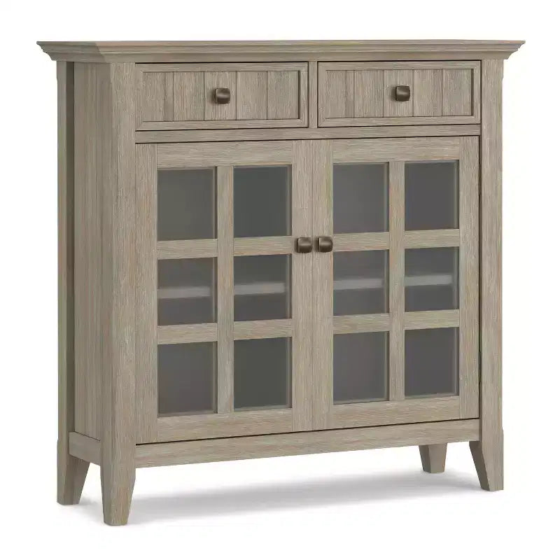 HomeStockAcadian Solid Wood 36 inch Wide Transitional Entryway Hallway Storage Cabinet