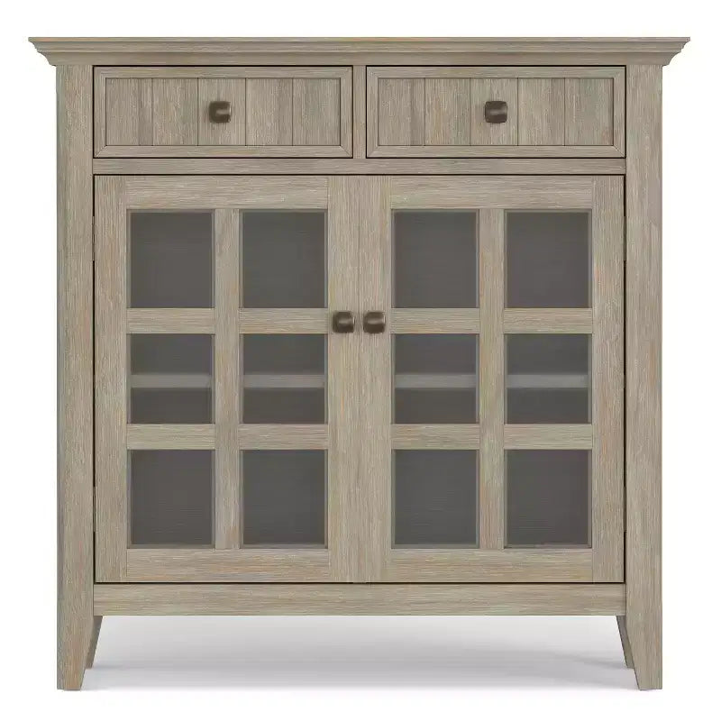 HomeStockAcadian Solid Wood 36 inch Wide Transitional Entryway Hallway Storage Cabinet