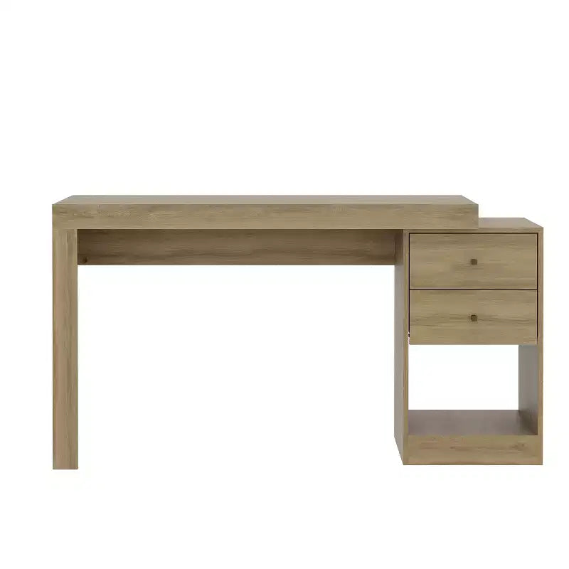 Bureau moderne extensible de 120 cm pour la maison, bureau d'ordinateur avec 2 tiroirs et 1 étagère, bureau d'écriture pour salle de lecture, étude