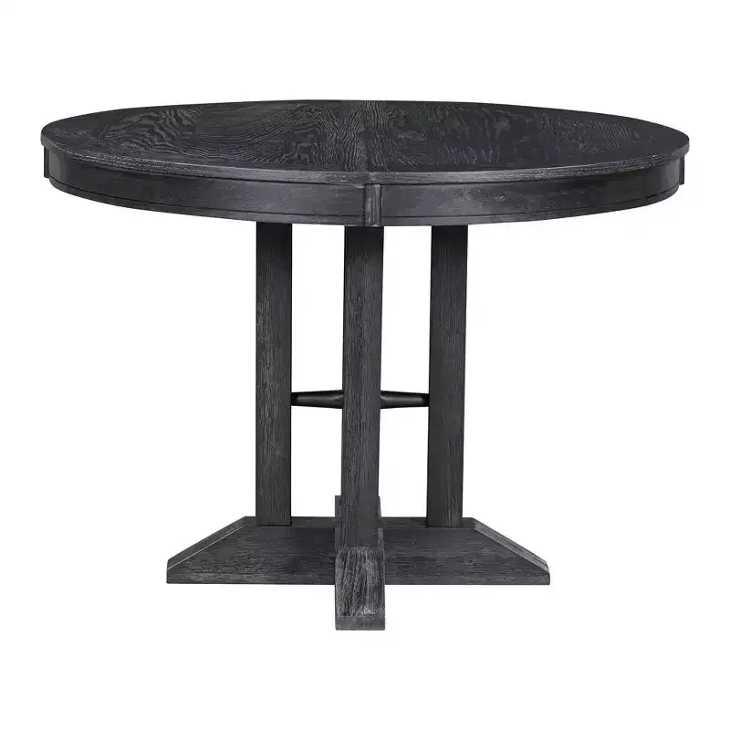 Okak 56IN Farmhouse Extendable Round Dining Table, Round Table with Heavy Pedestal, Folding Table for Kitchen, Dining Room