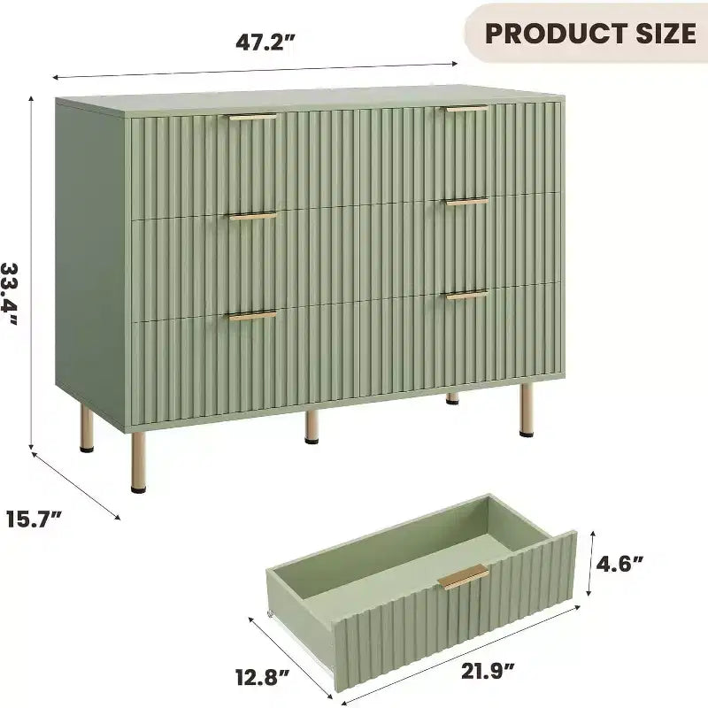 Commode à 6 tiroirs, commode de chambre moderne en bois avec tiroirs de rangement, meuble TV de style ferme pour salon, chambre à coucher, couloir