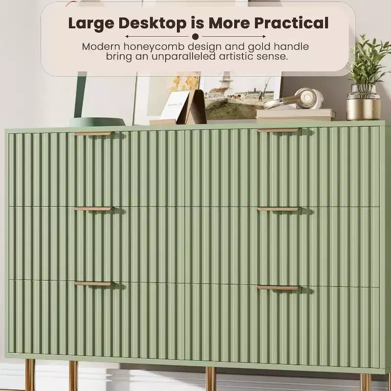 Commode à 6 tiroirs, commode de chambre moderne en bois avec tiroirs de rangement, meuble TV de style ferme pour salon, chambre à coucher, couloir