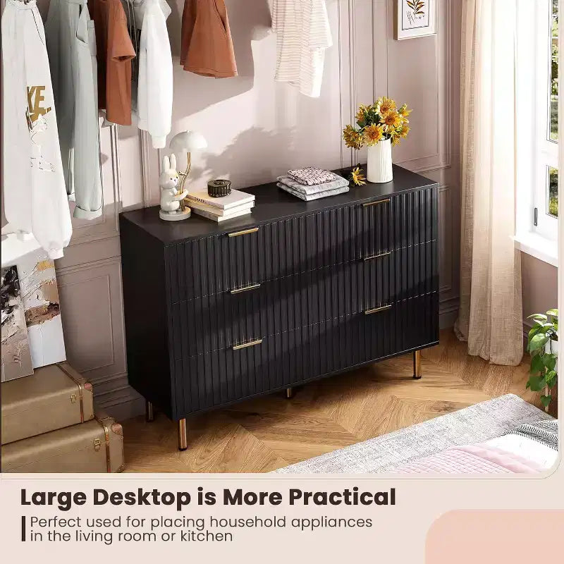 Commode à 6 tiroirs, commode de chambre moderne en bois avec tiroirs de rangement, meuble TV de style ferme pour salon, chambre à coucher, couloir