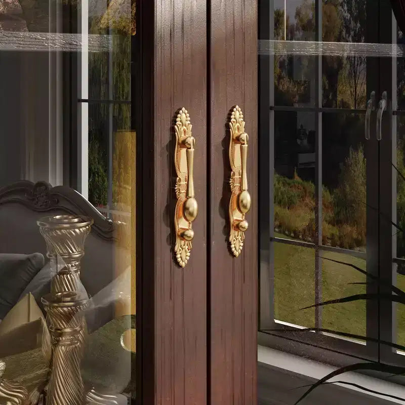 Famapy Vintage Luxury Storage Cabinet Bookcase Pantry: Intricate Carvings,Gold Accents,Glass Doors  Elevate Your Space