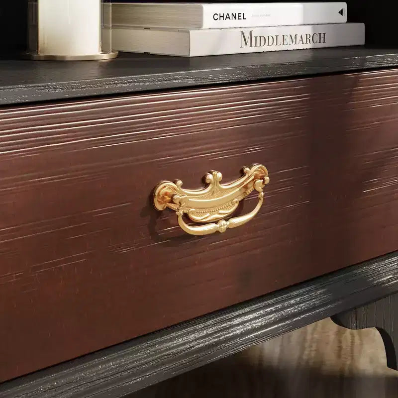 Famapy Vintage Luxury Storage Cabinet Bookcase Pantry: Intricate Carvings,Gold Accents,Glass Doors  Elevate Your Space