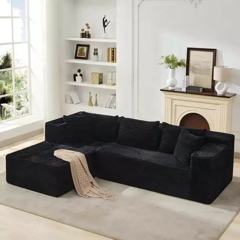 COZONY 106 Cloud Sectional with L-Shaped Chaise, Modern Modular Deep-Seat Sofa, Upholstered, Left-Facing