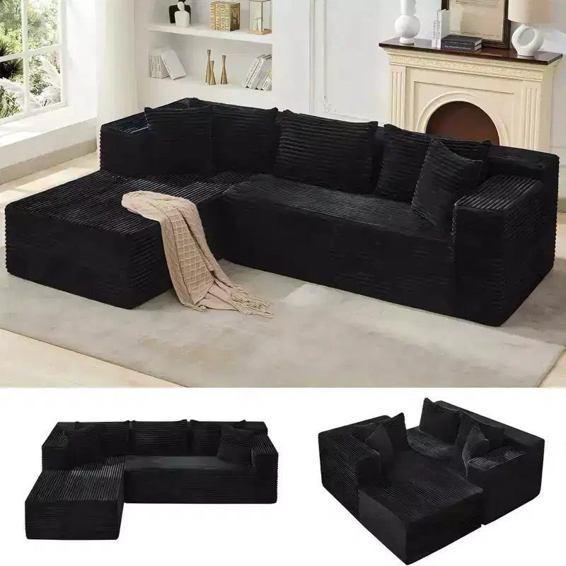 COZONY 106 Cloud Sectional with L-Shaped Chaise, Modern Modular Deep-Seat Sofa, Upholstered, Left-Facing