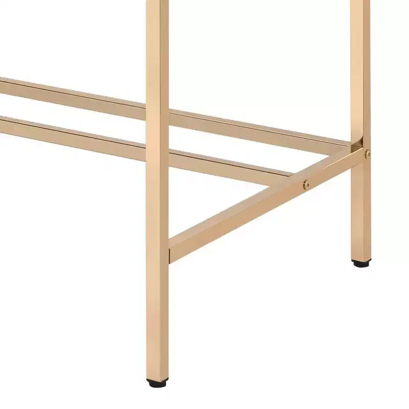 Okak 42.5IN Writing Desk with USB Ports, Standing Desk with Golden Metal Base, Computer Desk for Living Room, Office, Reading Room
