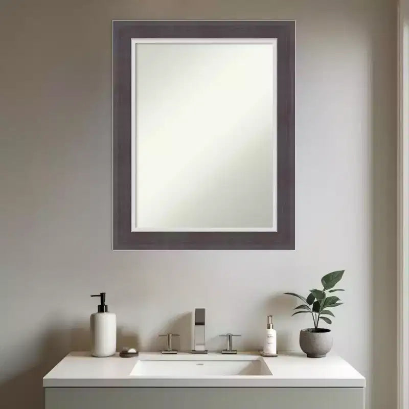 Amanti Art Ellie Non-Beveled Framed Bathroom Vanity Wall Mirror