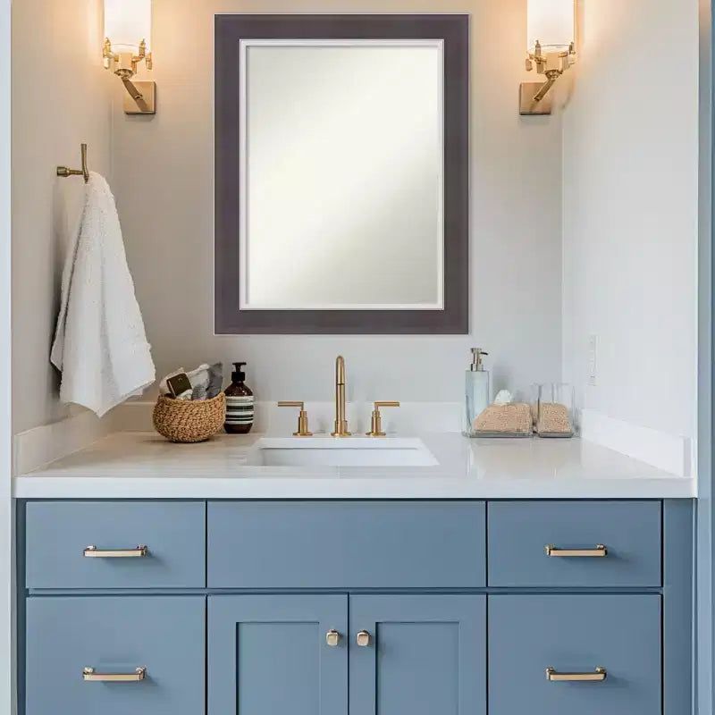 Amanti Art Ellie Non-Beveled Framed Bathroom Vanity Wall Mirror