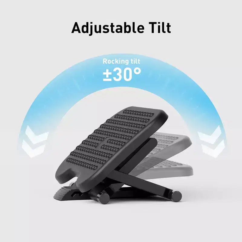 Desk Footrest, Foot Rest for Under Desk at Work with Massage, There are 3 height positions with a 30 degree tilt angle adjustment