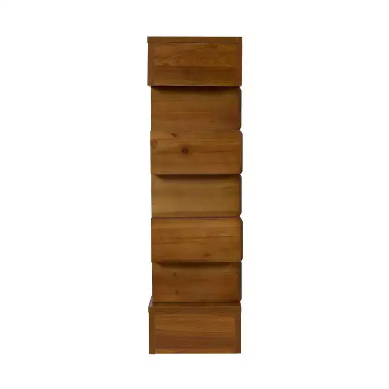 GDFStudio Ada Rustic Geometric Block Stacked Wood Console Table