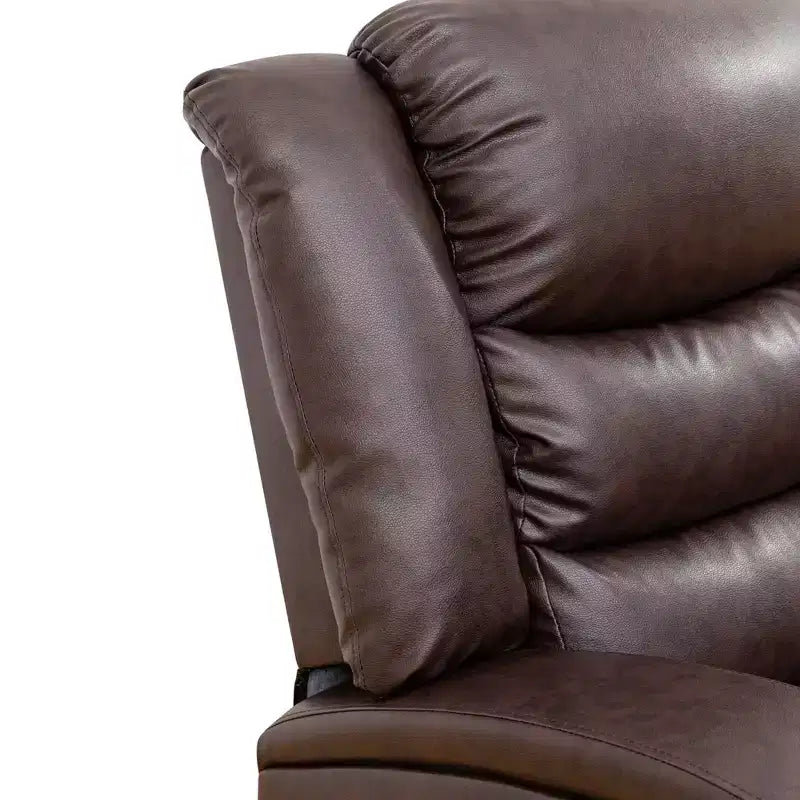 MAYEERTY Faux Leather Reclining Loveseat, 2-Seat Adjustable Backrest Recliner for Living Room, Brown
