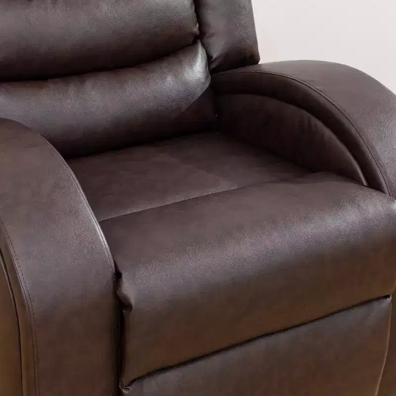 MAYEERTY Faux Leather Reclining Loveseat, 2-Seat Adjustable Backrest Recliner for Living Room, Brown