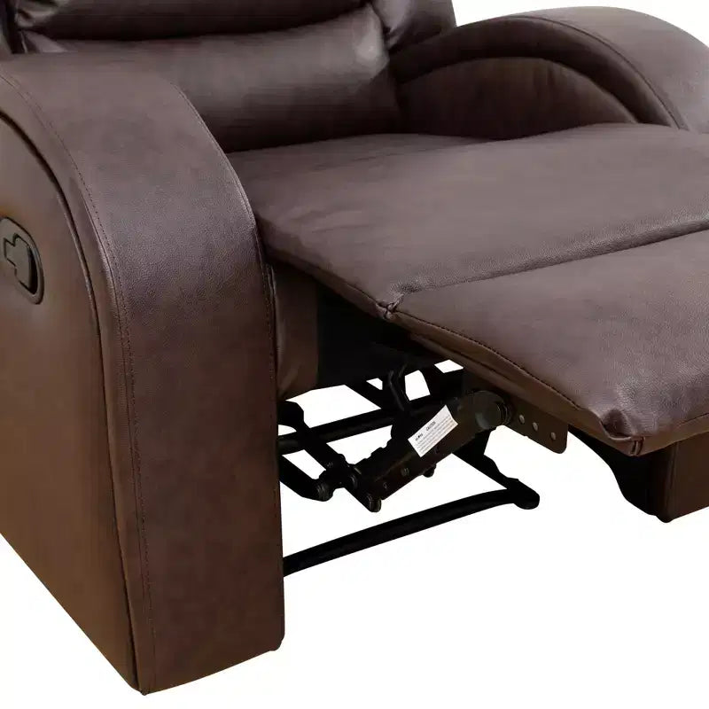 MAYEERTY Faux Leather Reclining Loveseat, 2-Seat Adjustable Backrest Recliner for Living Room, Brown
