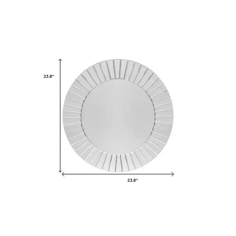 HomeRoots 24 Clear Round Beveled Glass Framed Accent Mirror