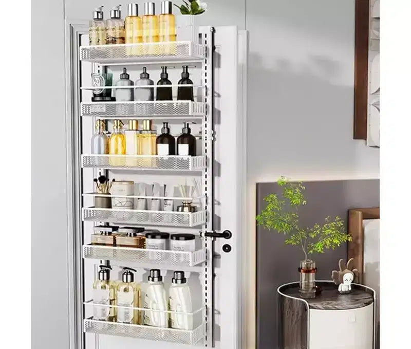 6 Tier Hanging Over Door Spice Rack, Pantry Organizers and Storage Organizer, D-uty Heavy Metal Over The Door Spice Box Organizer, Large