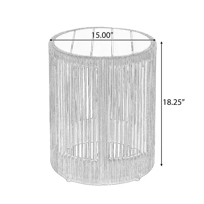 MAYEERTY 1 Pack Rustic Modern Side Table, Acacia Wood & Rope End Table for Living Room, Bedroom, Patio