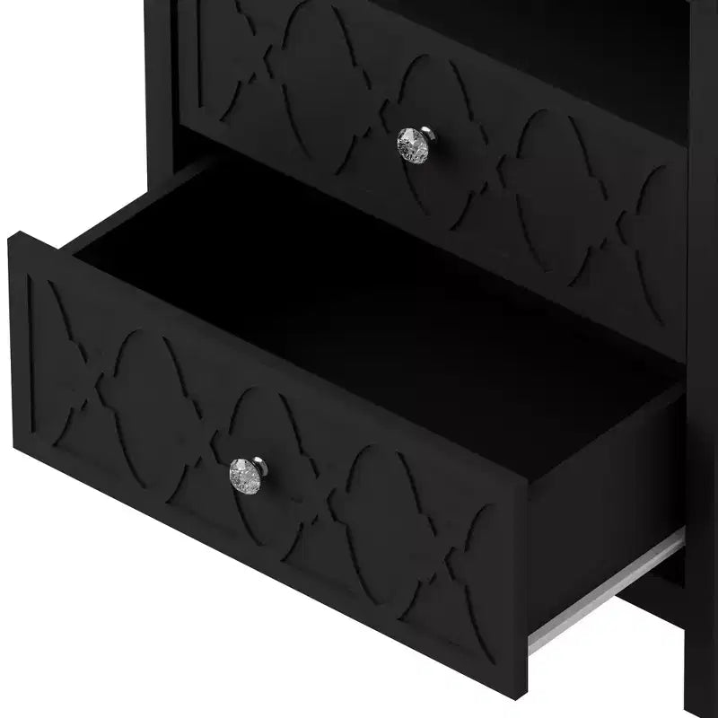 Galano 2-Drawer Nightstand with Open Shelf 22.8 W  15.7 D  26.8 H