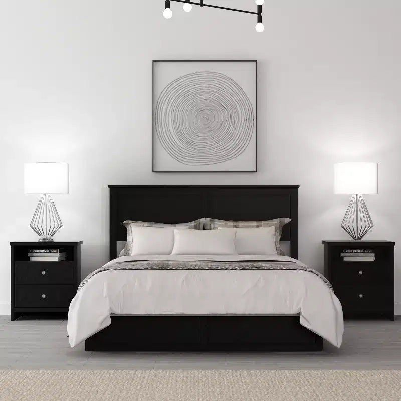 Galano 2-Drawer Nightstand with Open Shelf 22.8 W  15.7 D  26.8 H
