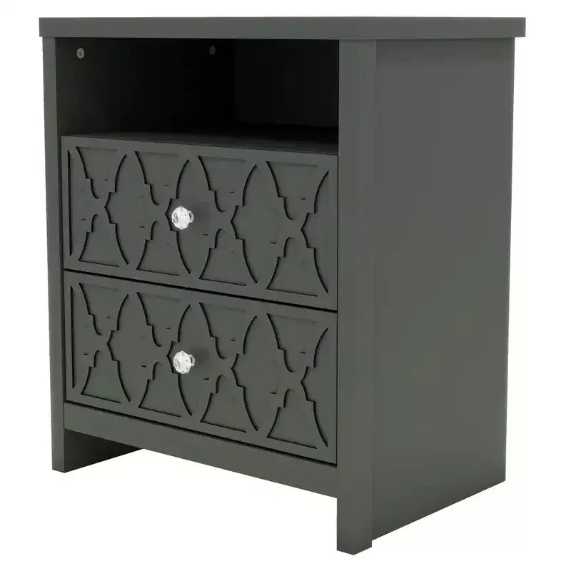 Galano 2-Drawer Nightstand with Open Shelf 22.8 W  15.7 D  26.8 H