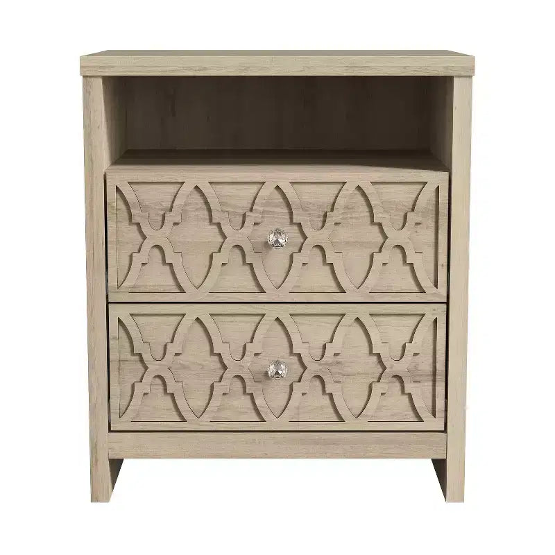 Galano 2-Drawer Nightstand with Open Shelf 22.8 W  15.7 D  26.8 H