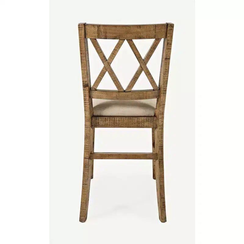 Jofran, Telluride Rustic Farmhouse Solid Wood Upholstered Counter Stool (Set of 2)