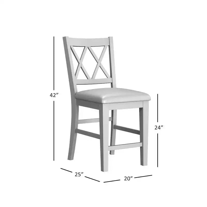Jofran, Telluride Rustic Farmhouse Solid Wood Upholstered Counter Stool (Set of 2)