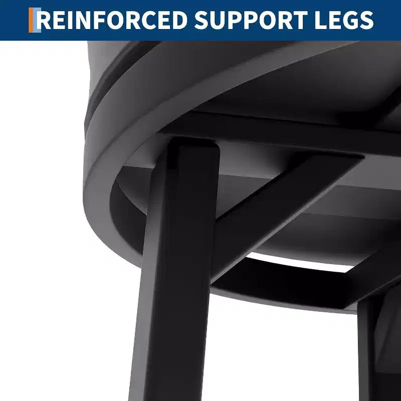 30'' Swivel Bar Stools Set of 2 with Footrest, Backless Round Bar Stools with PU Leather Upholstered and Metal Frame, for Kitchen Island