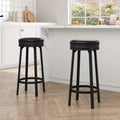 30'' Swivel Bar Stools Set of 2 with Footrest, Backless Round Bar Stools with PU Leather Upholstered and Metal Frame, for Kitchen Island