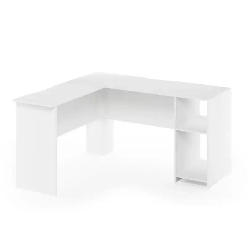 HOMLUX L Shaped Computer Desk 53 Corner Study Writing Desk w/Open Compartment & 2 Cable Management Holes