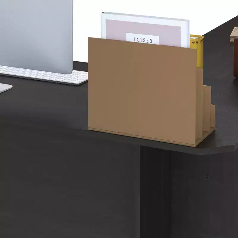 HOMLUX L Shaped Computer Desk 53 Corner Study Writing Desk w/Open Compartment & 2 Cable Management Holes