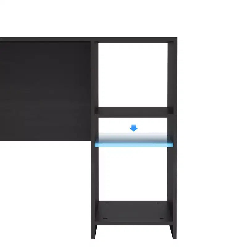 HOMLUX L Shaped Computer Desk 53 Corner Study Writing Desk w/Open Compartment & 2 Cable Management Holes