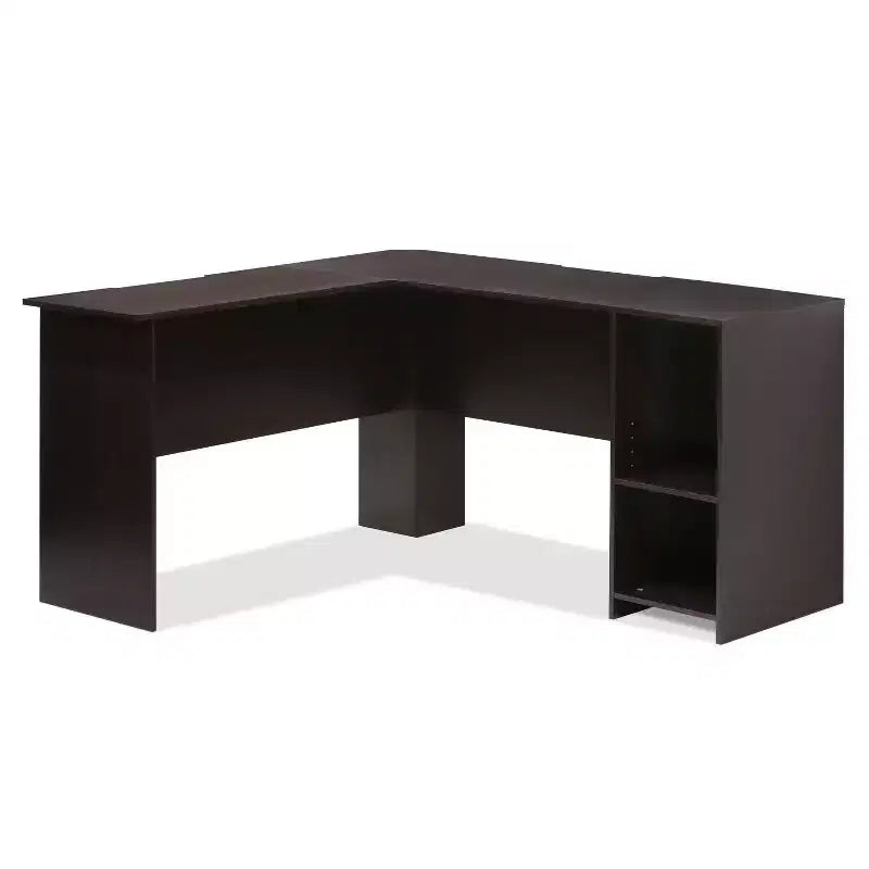 HOMLUX L Shaped Computer Desk 53 Corner Study Writing Desk w/Open Compartment & 2 Cable Management Holes