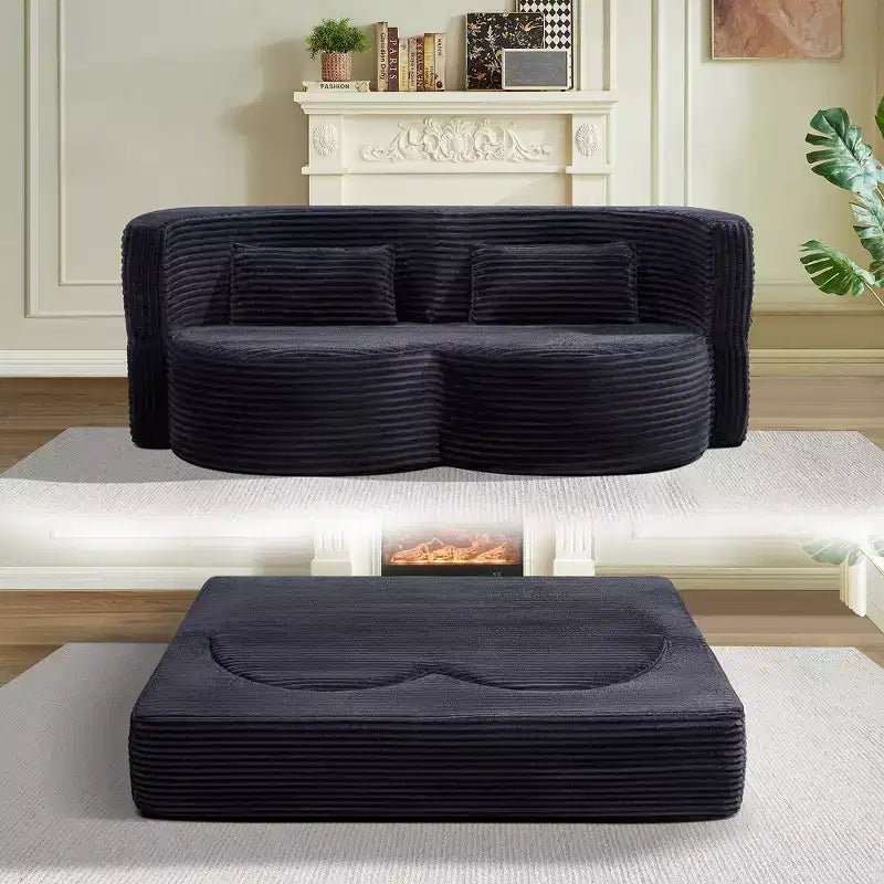 GDFStudio Kian 79 Modern Folding Boneless Corduroy Upholstered Sofa Bed