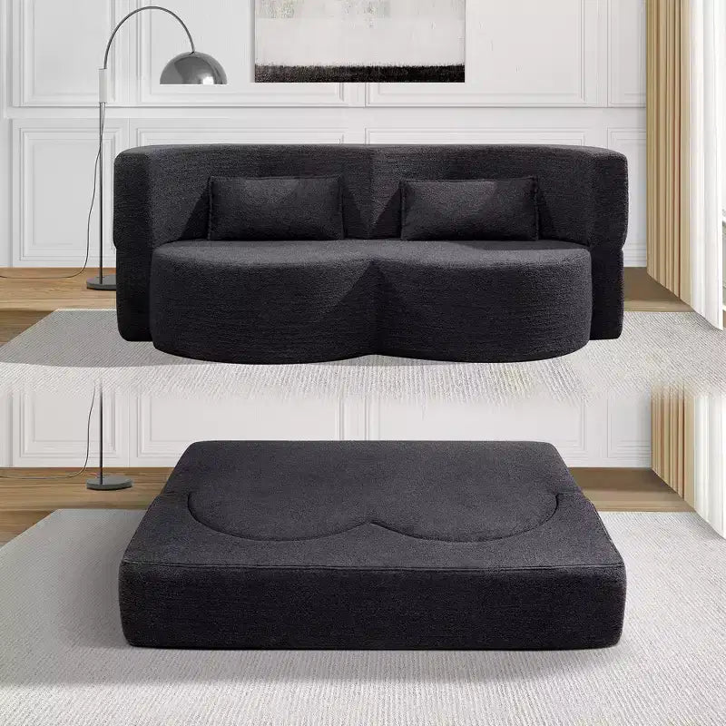 GDFStudio Kian 79 Modern Folding Boneless Corduroy Upholstered Sofa Bed