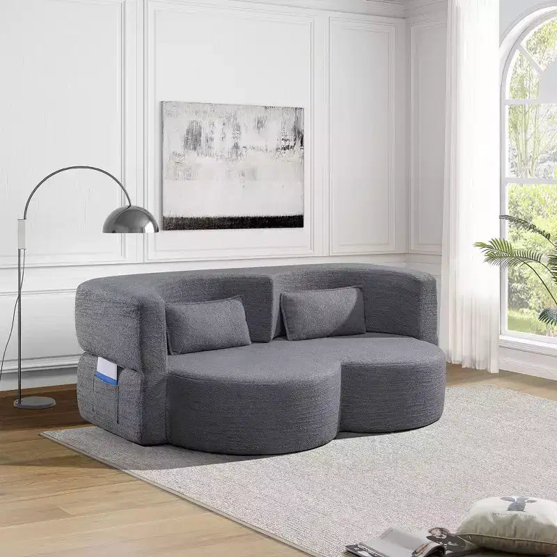 GDFStudio Kian 79 Modern Folding Boneless Corduroy Upholstered Sofa Bed