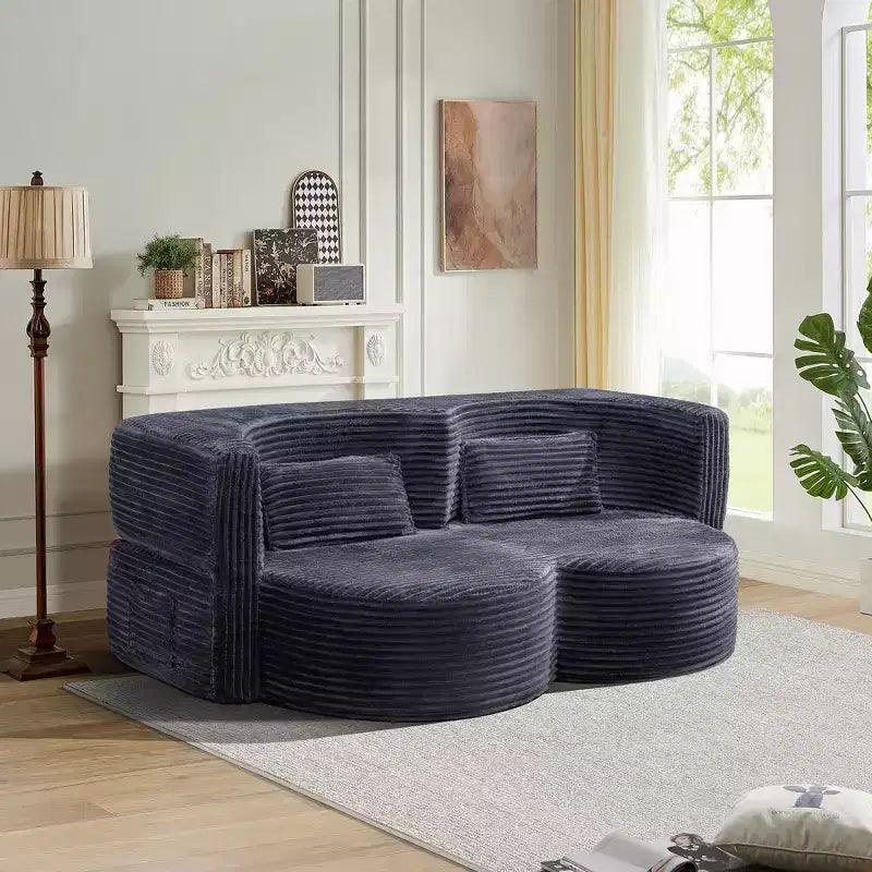 GDFStudio Kian 79 Modern Folding Boneless Corduroy Upholstered Sofa Bed