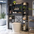 Besiost 7-11-Tier Bathroom Organizer with Adjustable Shelf, Over The Toilet Storage Rack with 4 Hooks and Drawers