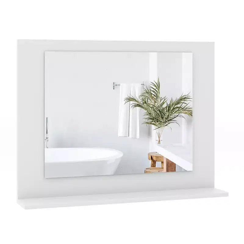 Costway Bathroom Mirror w/ Shelf 23.5 x 17.5 Rectangle Wood Frame Vanity Mirror