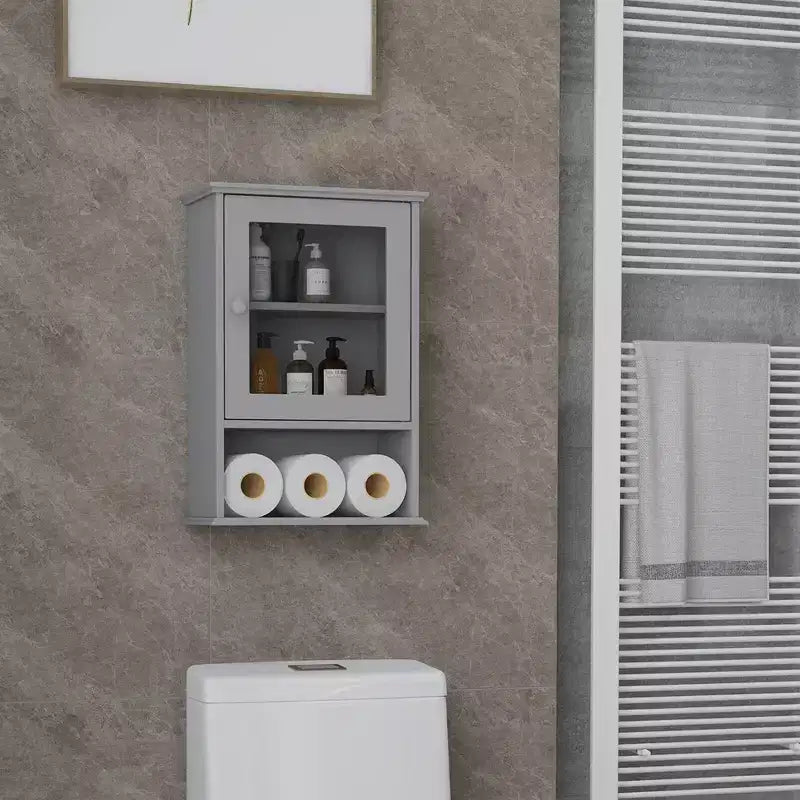 Costway Wall Mounted Bathroom Cabinet Storage Organize Hanging Medicine Adjustable Shelf
