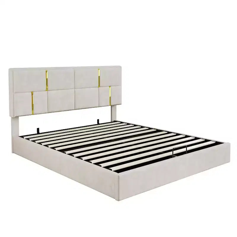Queen Size House Bed Platform Bed Frame for Kid with Storage, Velvet - ModernLuxe