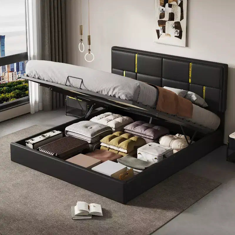 Queen Size House Bed Platform Bed Frame for Kid with Storage, Velvet - ModernLuxe