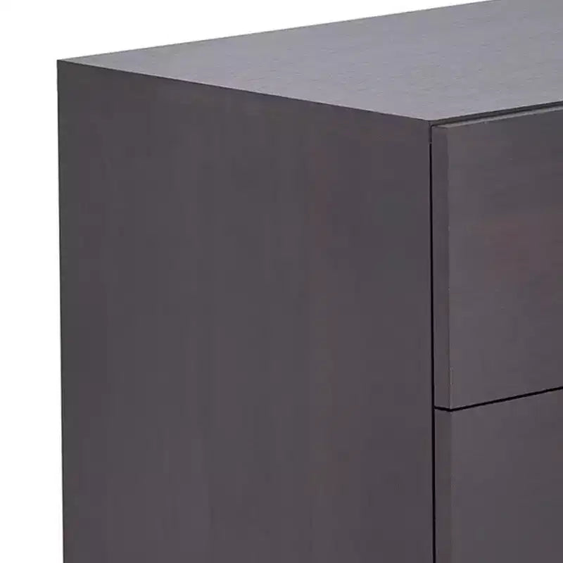 Royal Hampton Rectangular Wood & Metal Nightstand By Elms, Brown & Chrome
