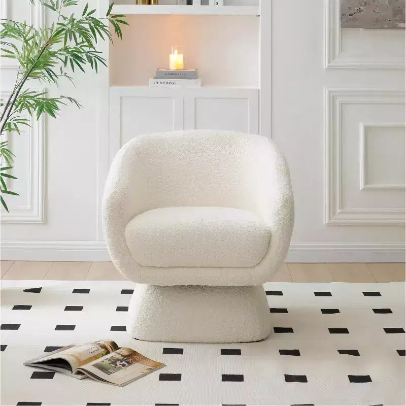 GDFStudio Vesper 28.75 Modern Wooden Upholstered Leisure Accent Chair with Enlarged Square Base
