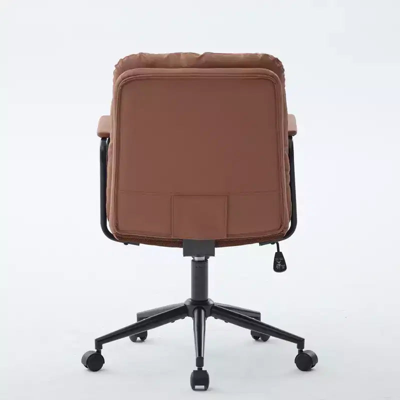 GDFStudio Nyrell Mid-Century Modern 360 Swivel Faux Leather Upholstered Office Chair with Wheels and Adjustable Height